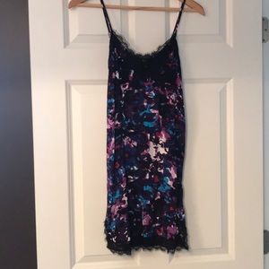 Express purple multi-color slip dress. Size XS